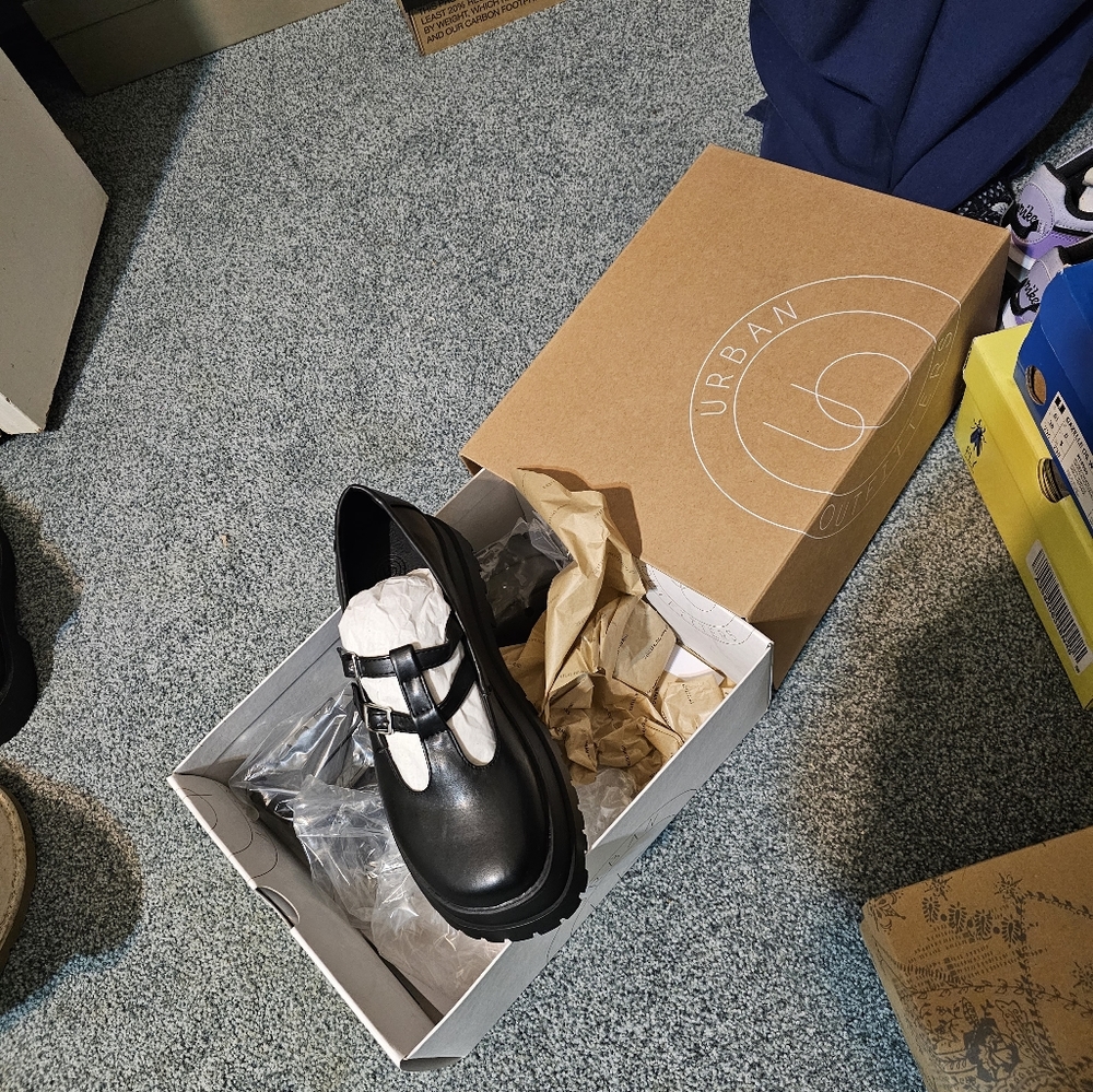 UO black platform mary janes size 7